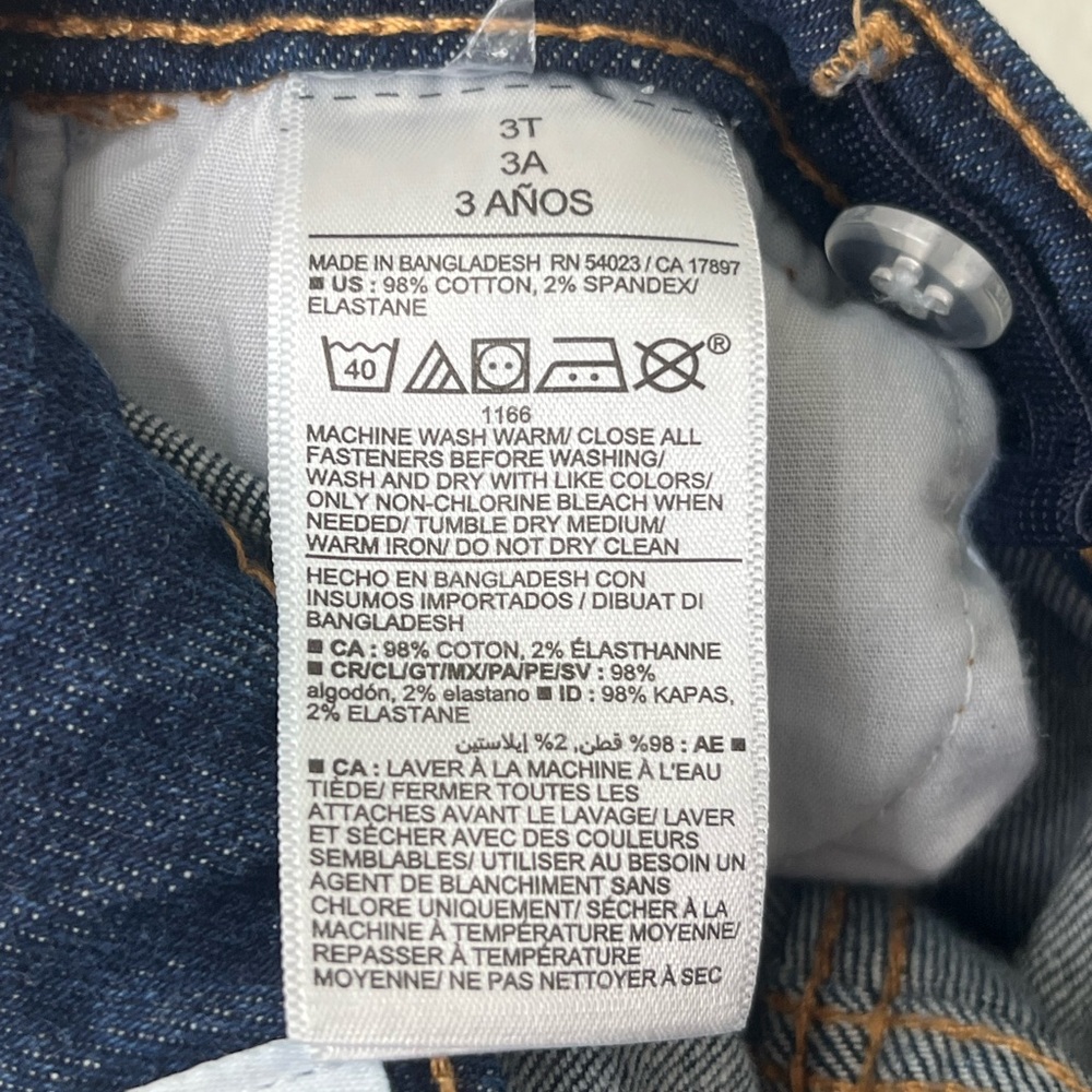 Old Navy Blue Skinny Jeans Adjustable Waist Toddler Girl Size 3T - Picture 5 of 5